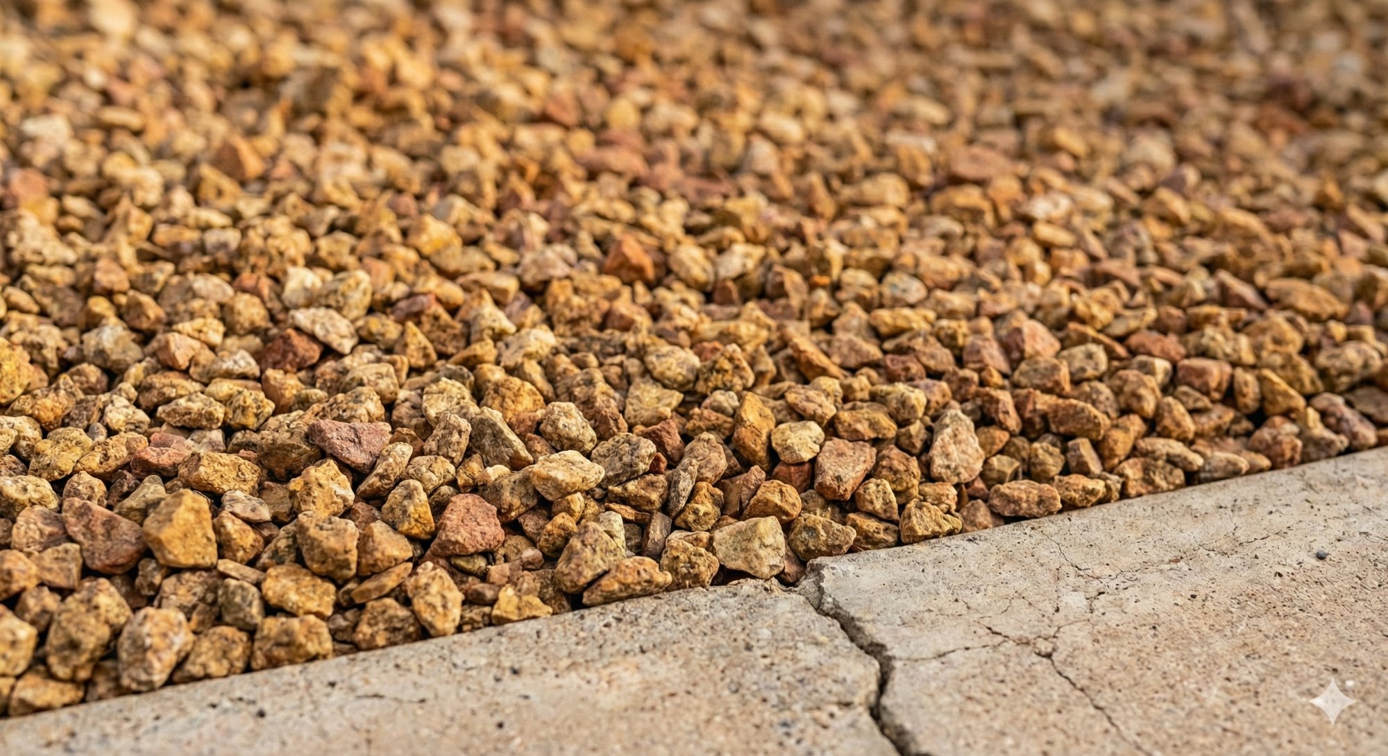 Gravel detail after: fresh rock, clean edge, no weeds