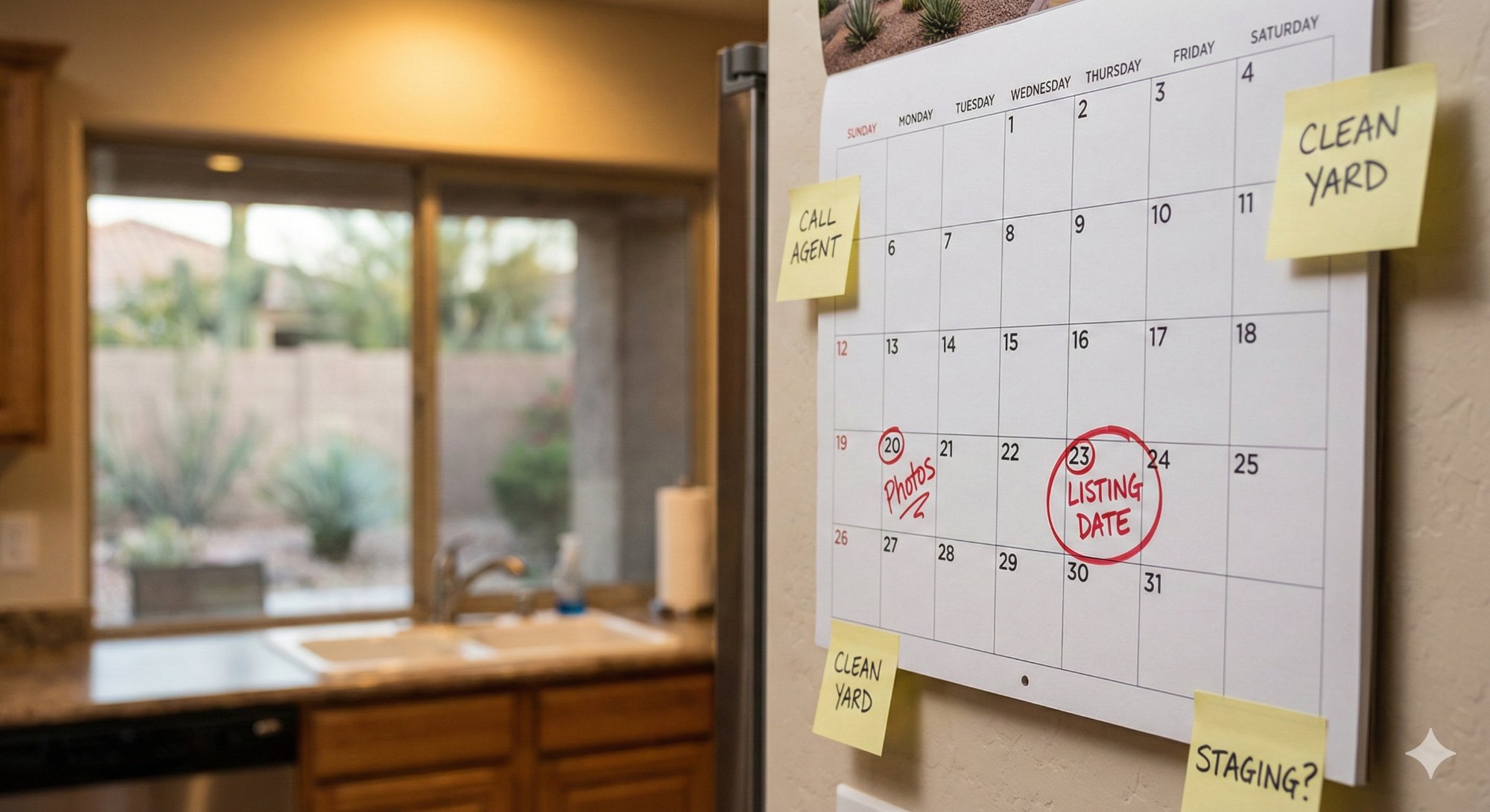 Calendar with listing date circled
